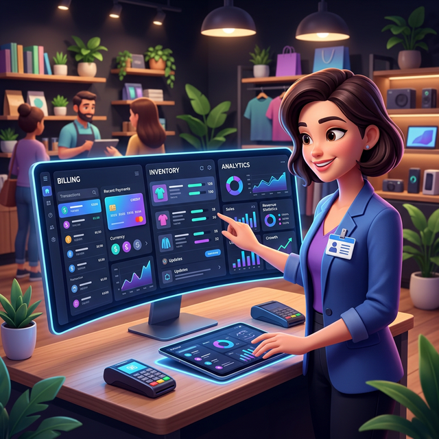 BillVertex Shop Owner Illustration